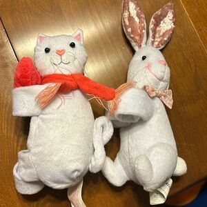 Cute wine covers valentine cat and Easter bunny
